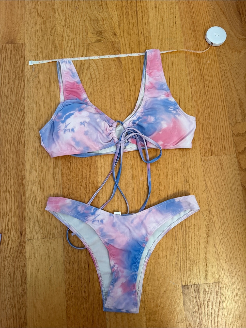 Tie-Dye Pink & Blue Bikini Set